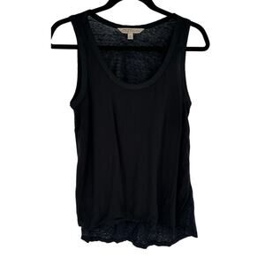 Banana Republic Black Linen Blend Scoop Neck Tank Breathable Casual Summer S